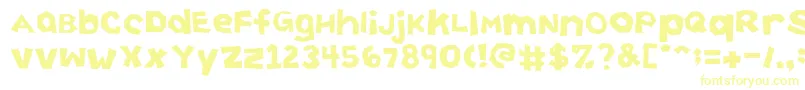 フォントCuttingCorners – 白い背景に黄色の文字