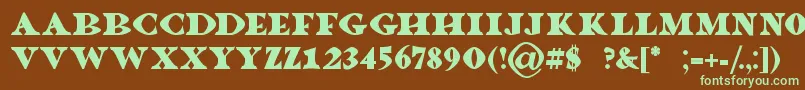 Шрифт Dragonlands – зелёные шрифты на коричневом фоне