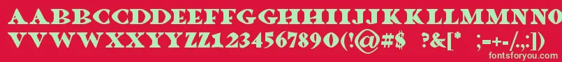 Dragonlands Font – Green Fonts on Red Background