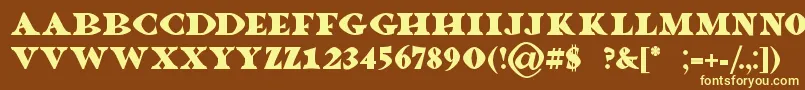 Dragonlands-fontti – keltaiset fontit ruskealla taustalla