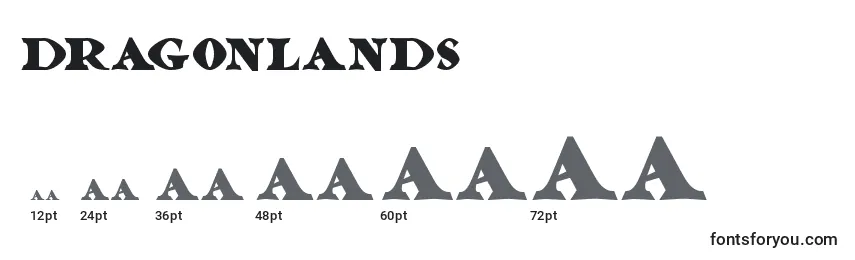 Größen der Schriftart Dragonlands