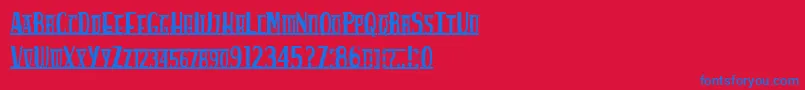 Spankysbungalow Font – Blue Fonts on Red Background