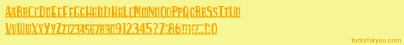 Шрифт Spankysbungalow – оранжевые шрифты на жёлтом фоне