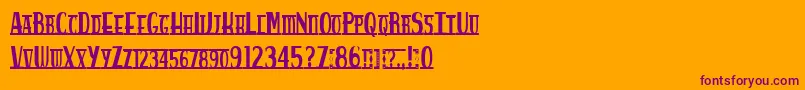 Spankysbungalow Font – Purple Fonts on Orange Background