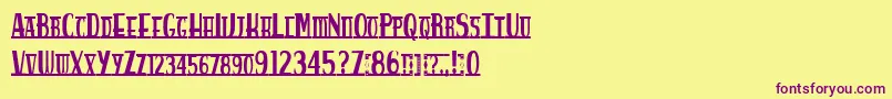 Spankysbungalow Font – Purple Fonts on Yellow Background