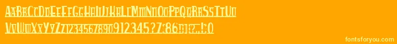 Spankysbungalow Font – Yellow Fonts on Orange Background