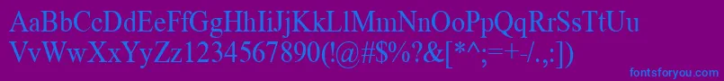 TimeRoman90n Font – Blue Fonts on Purple Background