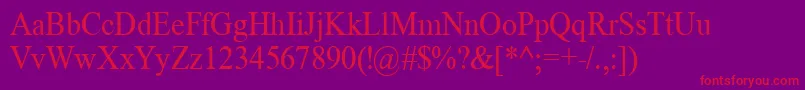 TimeRoman90n Font – Red Fonts on Purple Background