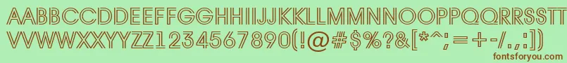 AAvantetitulinline Font – Brown Fonts on Green Background