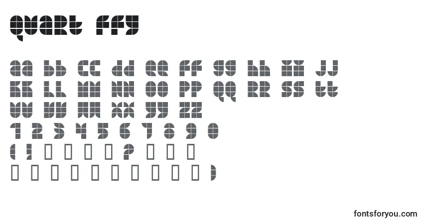 Schriftart Quart ffy – Alphabet, Zahlen, spezielle Symbole