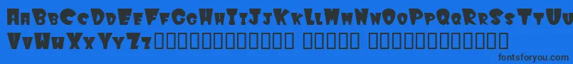フォントWinksfilled – 黒い文字の青い背景