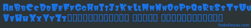 Шрифт Winksfilled – синие шрифты на чёрном фоне