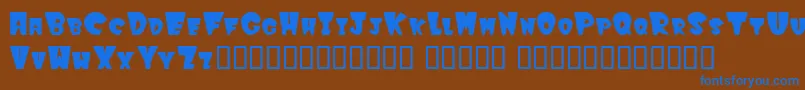 フォントWinksfilled – 茶色の背景に青い文字