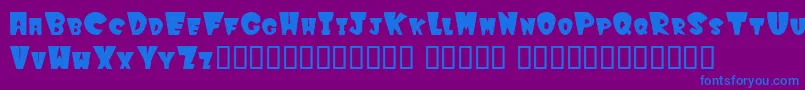 Winksfilled-fontti – siniset fontit violetilla taustalla
