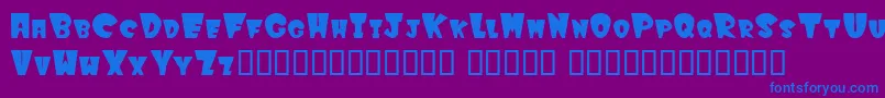 Winksfilled-Schriftart – Blaue Schriften auf violettem Hintergrund