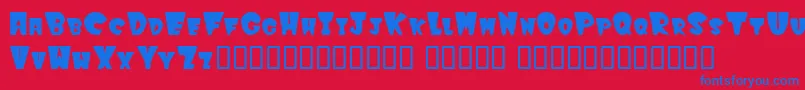 Winksfilled Font – Blue Fonts on Red Background