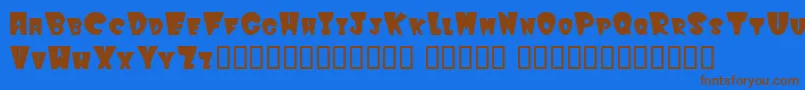 フォントWinksfilled – 茶色の文字が青い背景にあります。