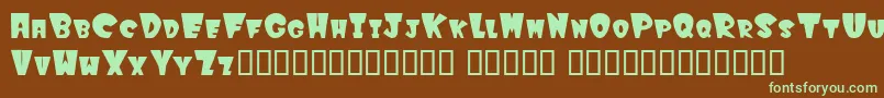 Winksfilled Font – Green Fonts on Brown Background