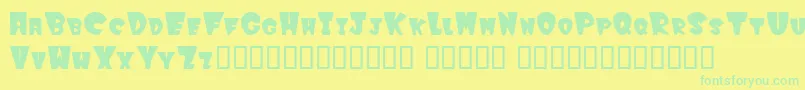 Winksfilled Font – Green Fonts on Yellow Background