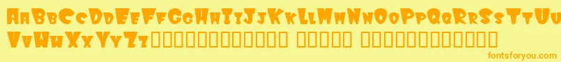 Winksfilled Font – Orange Fonts on Yellow Background