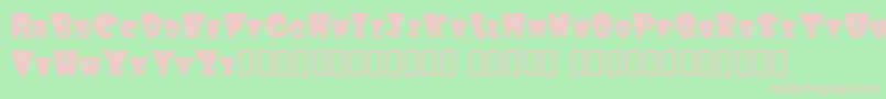 Winksfilled-fontti – vaaleanpunaiset fontit vihreällä taustalla
