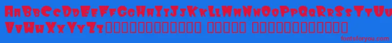 Winksfilled Font – Red Fonts on Blue Background