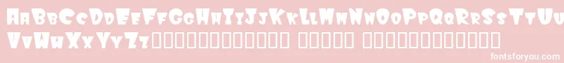 Winksfilled-fontti – valkoiset fontit vaaleanpunaisella taustalla