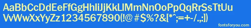 PlymouthserialBold Font – Yellow Fonts on Blue Background