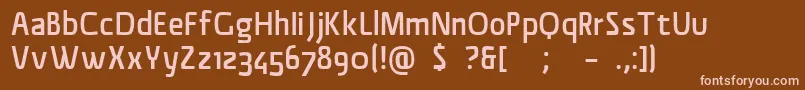 Czcionka MaterialSans – różowe czcionki na brązowym tle