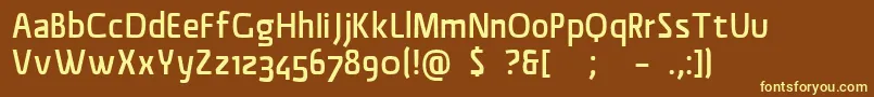 Fonte MaterialSans – fontes amarelas em um fundo marrom