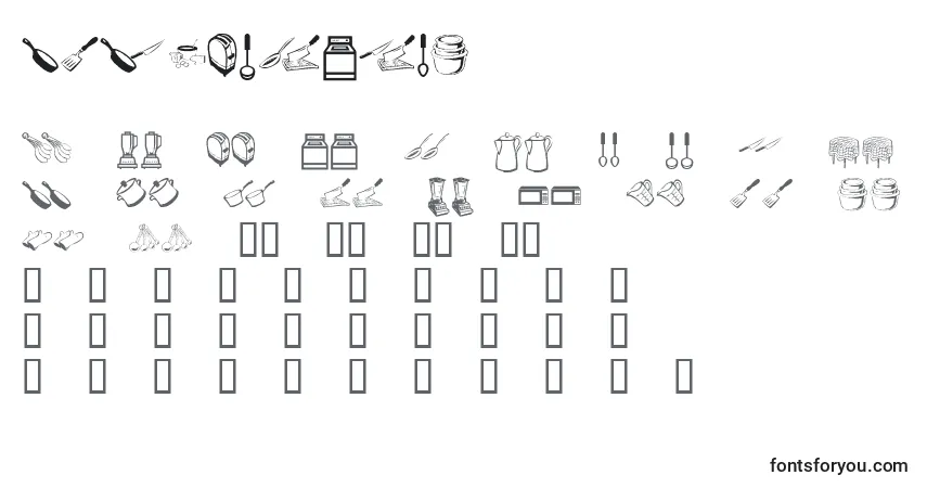 Czcionka KrKitchenDings – alfabet, cyfry, specjalne znaki