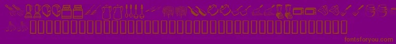 Czcionka KrKitchenDings – brązowe czcionki na fioletowym tle