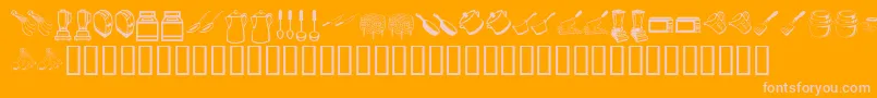 Czcionka KrKitchenDings – różowe czcionki na pomarańczowym tle