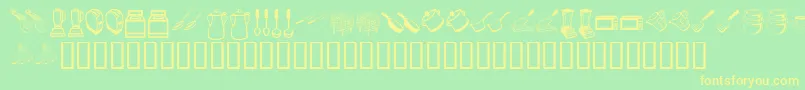 KrKitchenDings Font – Yellow Fonts on Green Background