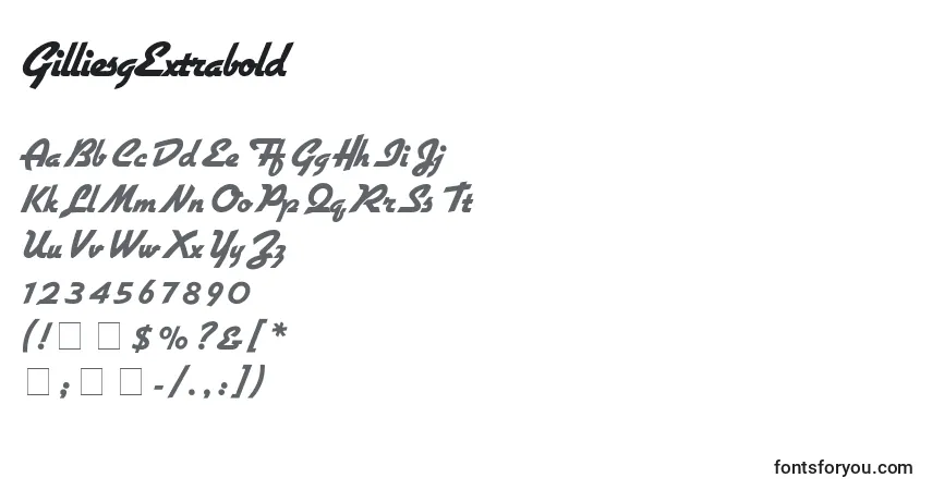 Schriftart GilliesgExtrabold – Alphabet, Zahlen, spezielle Symbole