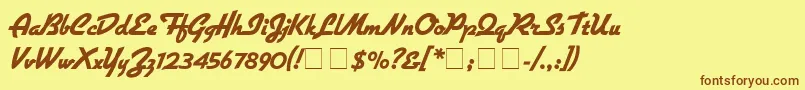 GilliesgExtrabold Font – Brown Fonts on Yellow Background