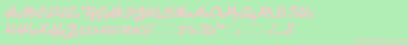 GilliesgExtrabold-Schriftart – Rosa Schriften auf grünem Hintergrund