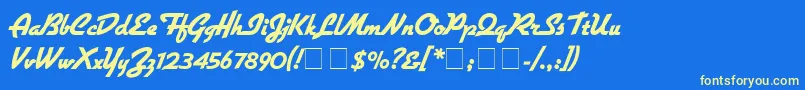 GilliesgExtrabold Font – Yellow Fonts on Blue Background