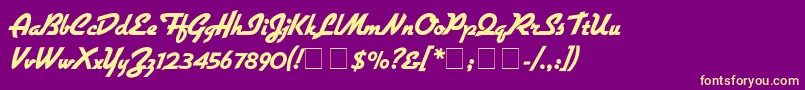 GilliesgExtrabold Font – Yellow Fonts on Purple Background