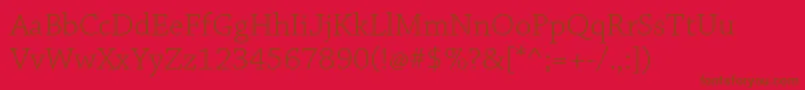 ChaparralproLight Font – Brown Fonts on Red Background