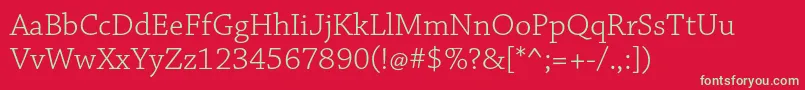 ChaparralproLight Font – Green Fonts on Red Background