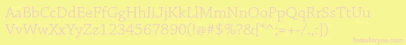 ChaparralproLight Font – Pink Fonts on Yellow Background