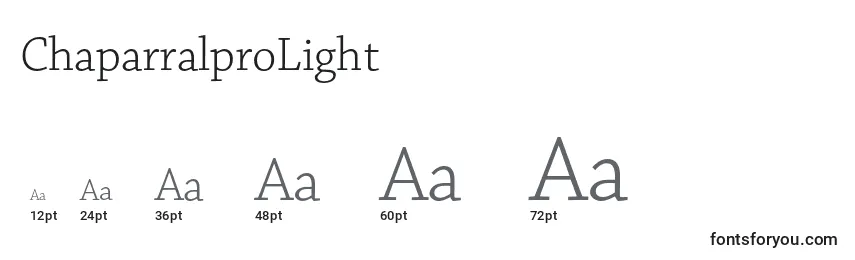 Größen der Schriftart ChaparralproLight
