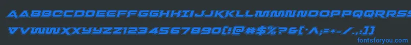 Quarkstormacadital Font – Blue Fonts on Black Background