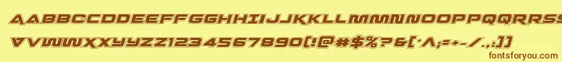 Quarkstormacadital Font – Brown Fonts on Yellow Background