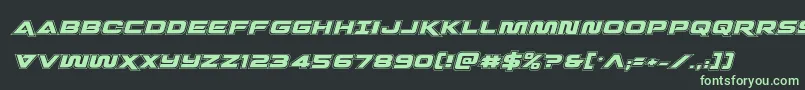 Quarkstormacadital Font – Green Fonts on Black Background