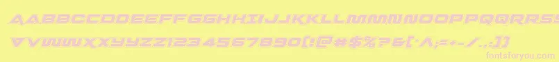 Czcionka Quarkstormacadital – różowe czcionki na żółtym tle