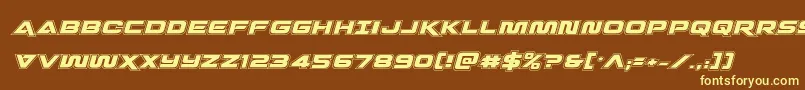 Quarkstormacadital-fontti – keltaiset fontit ruskealla taustalla