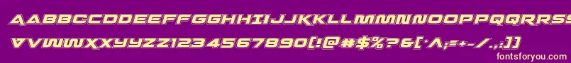 Quarkstormacadital Font – Yellow Fonts on Purple Background