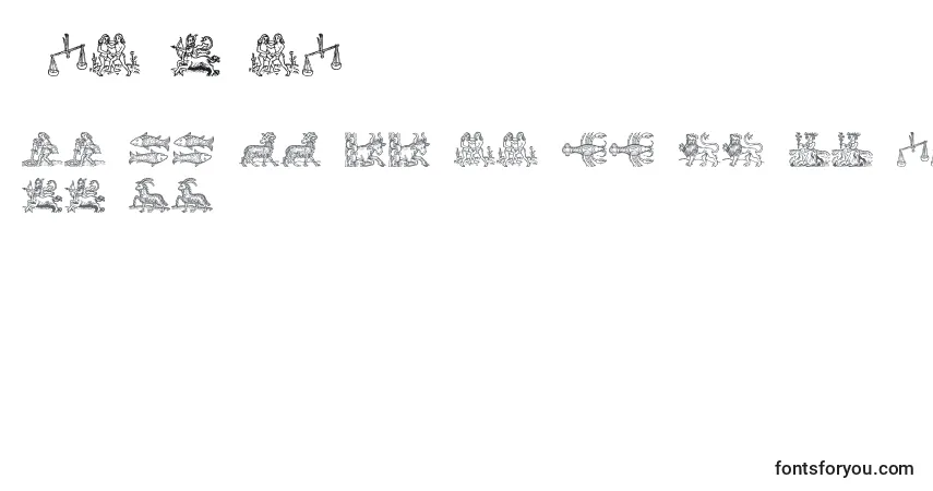 Шрифт Tierkreis – алфавит, цифры, специальные символы